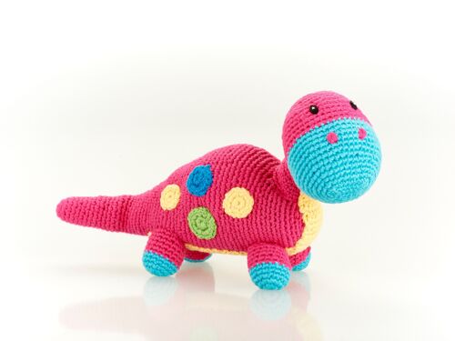 Baby Toy Dinosaur rattle - dippi - pink