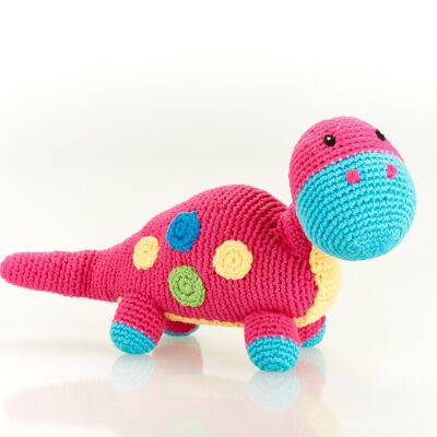 Babyspielzeug Dinosaurierrassel - Dippi - Rosa
