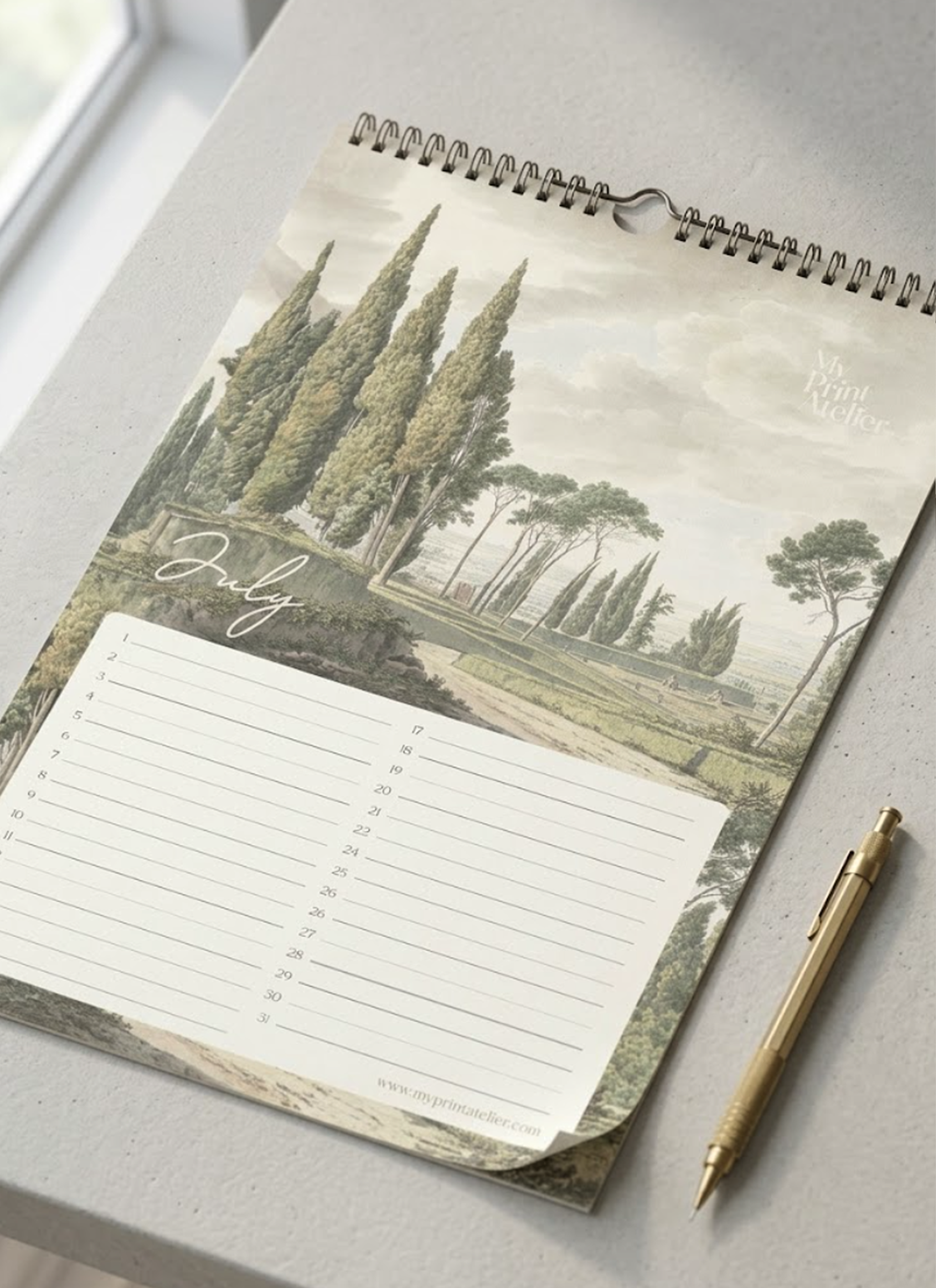 Calendrier d'anniversaires – Paysages Signature – Annet Weelink Design Landscapes – Calendrier perpétuel A4 – Papier de qualité supérieure