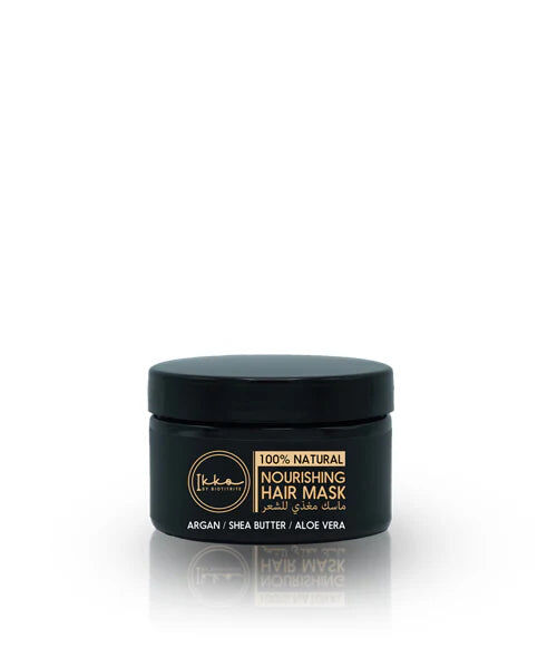 Nourishing hair mask. Natural treatment with argan oil, shea butter and aloe vera.