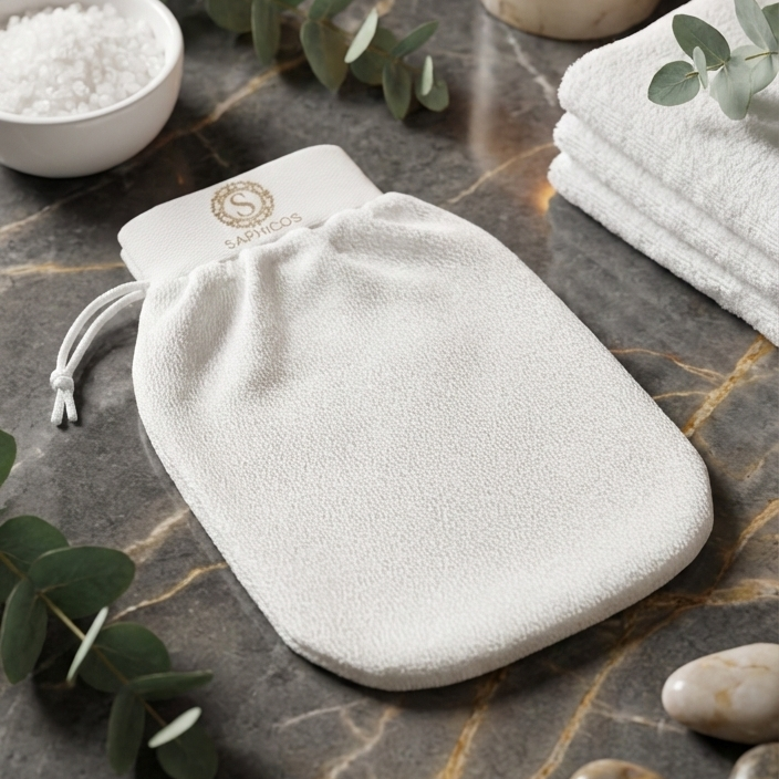 Exfoliating body glove: The ideal accessory for a spa ritual at home