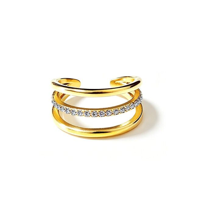 ANELLO RIGIDO A TRE FILI CON ZIRCONI