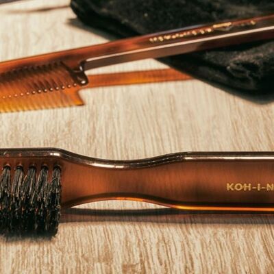 JASPE beard and moustache comb and brush set