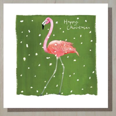 WND252 christmas card (christmas flamingo)