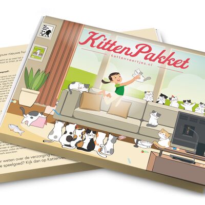Kattenveertjes Kittenpakket (embalaje en inglés y holandés)