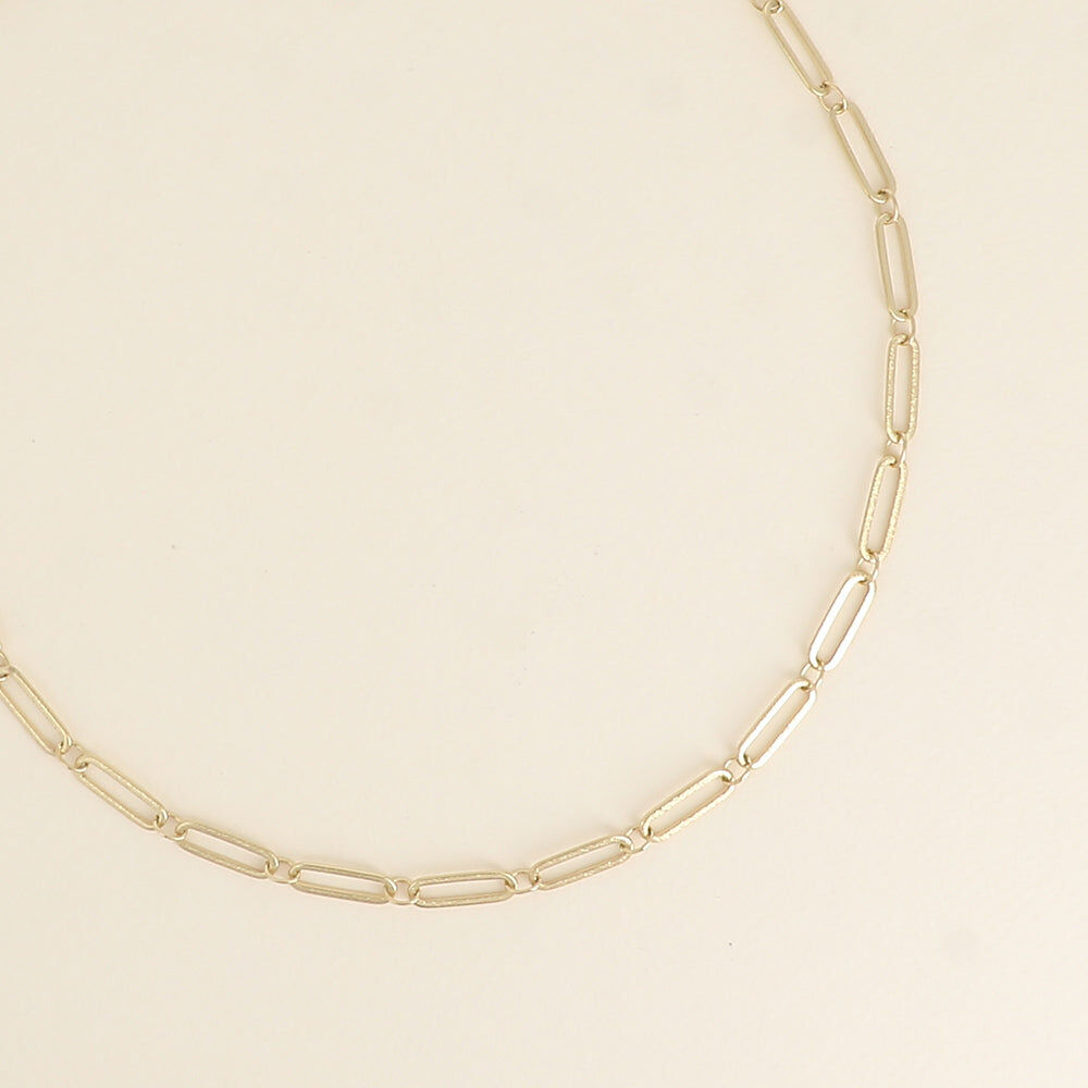 Collier - maille aux anneaux ovales effet mat brossé