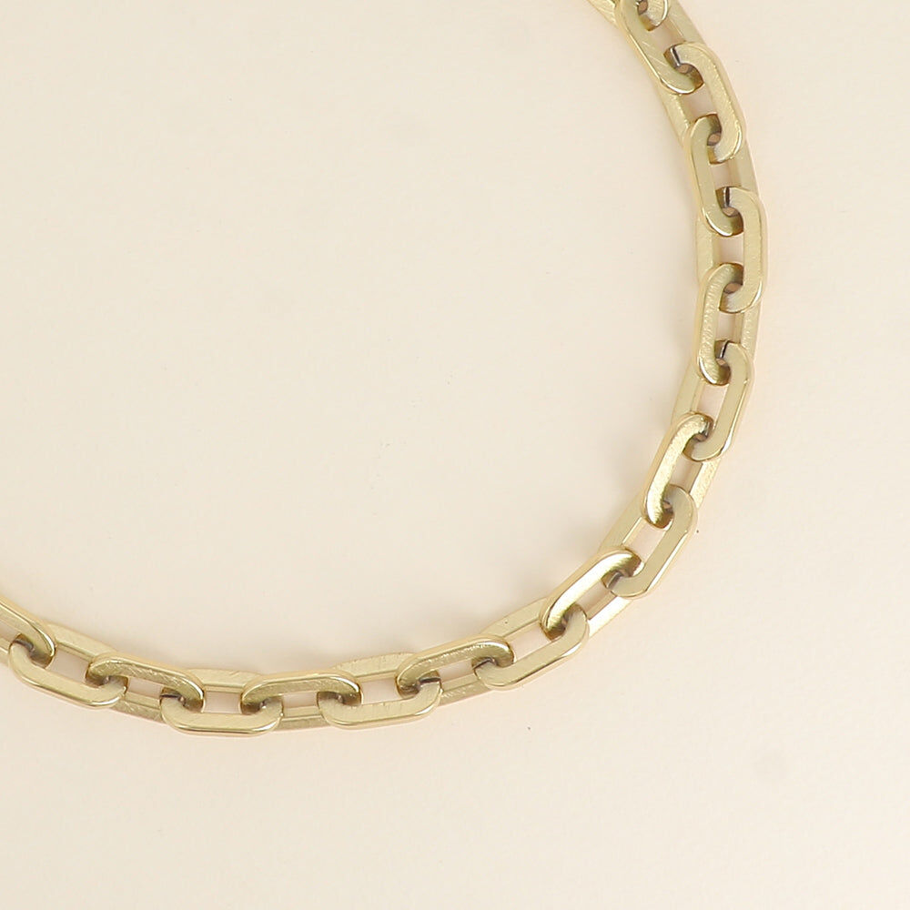 Collier - maille aux anneaux ovales épais effet mat brossé