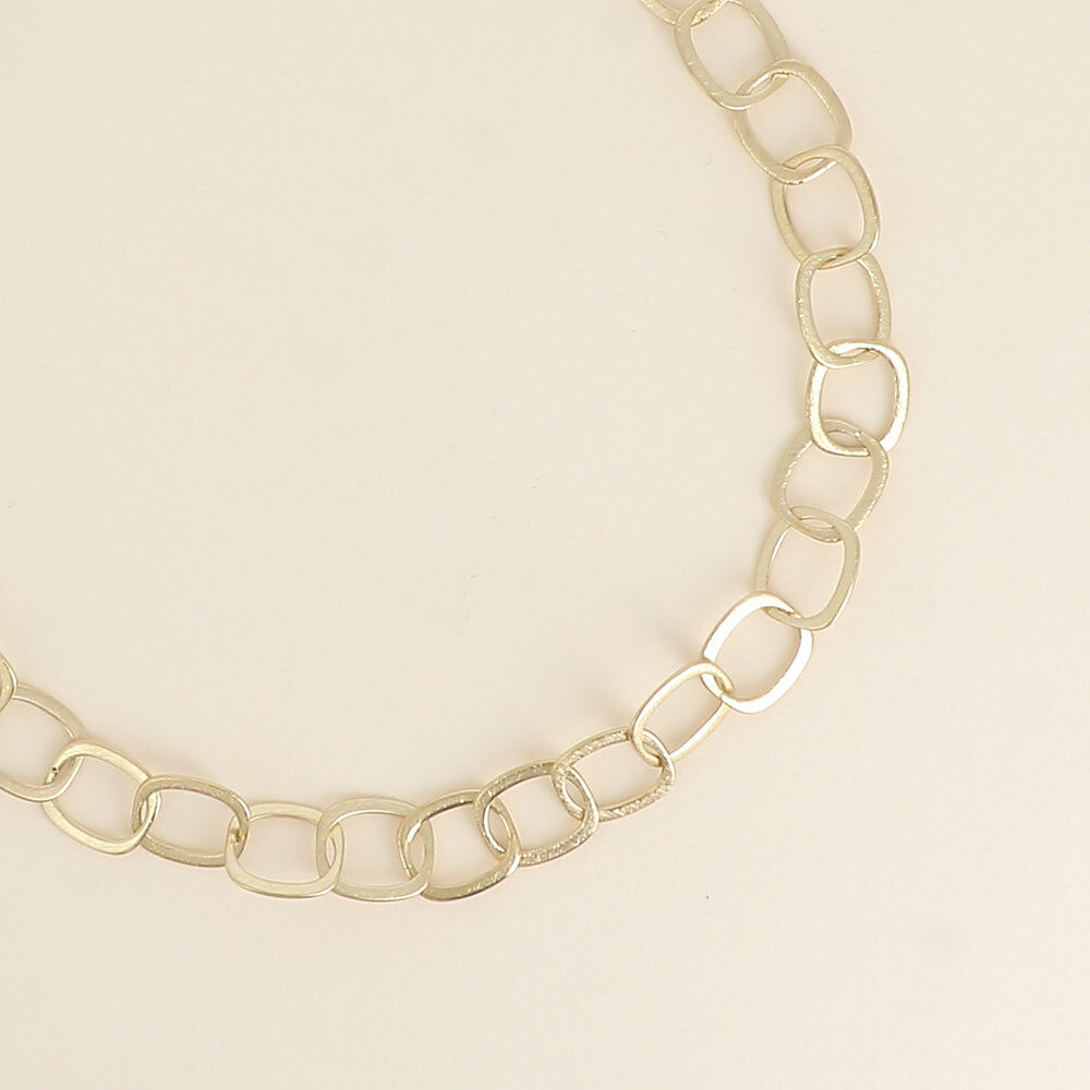 Collier - maille aux grands anneaux ovales effet mat brossé