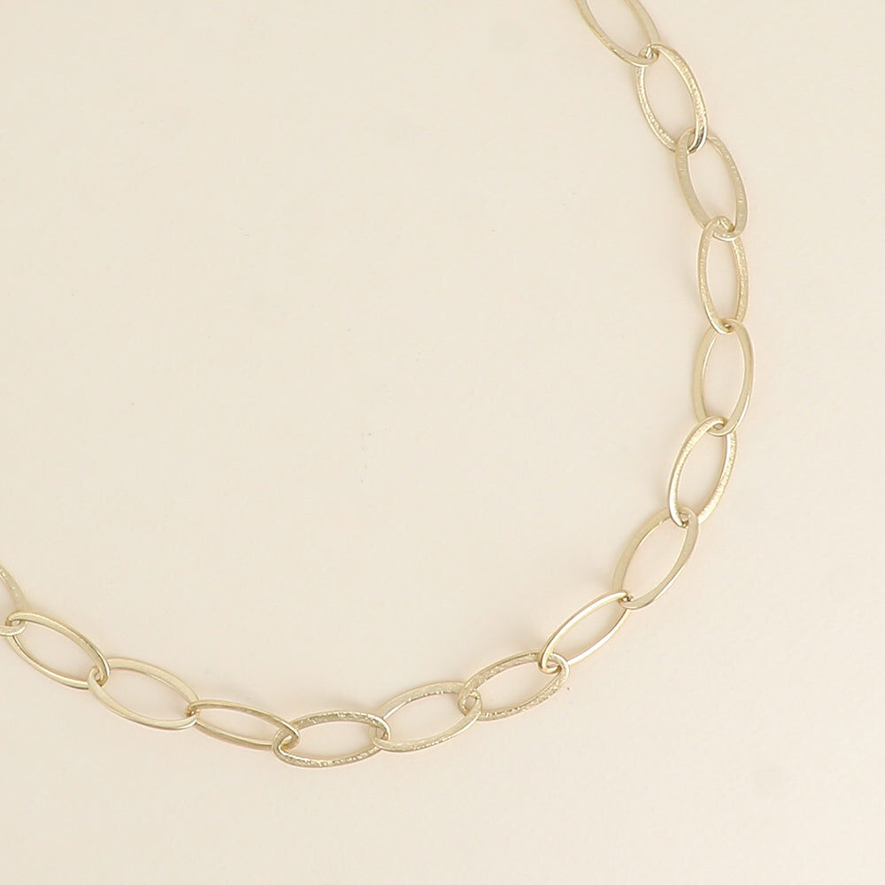 Collier - maille aux anneaux ovales effet mat brossé