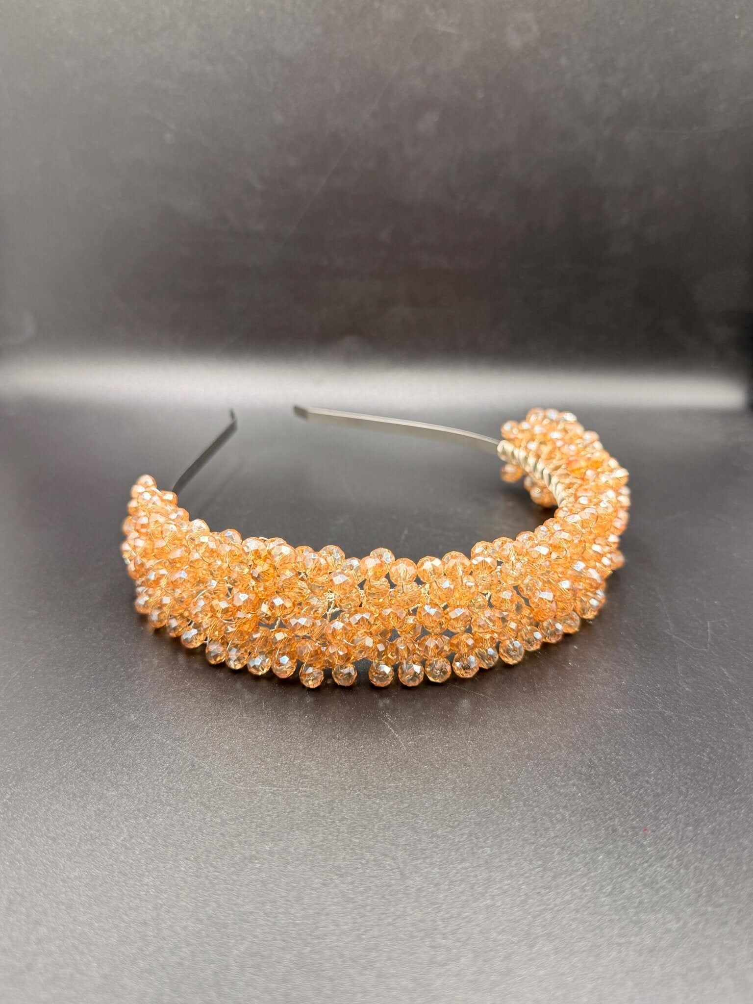 Champagner Kristall Tiara in Hellgold für Bräute