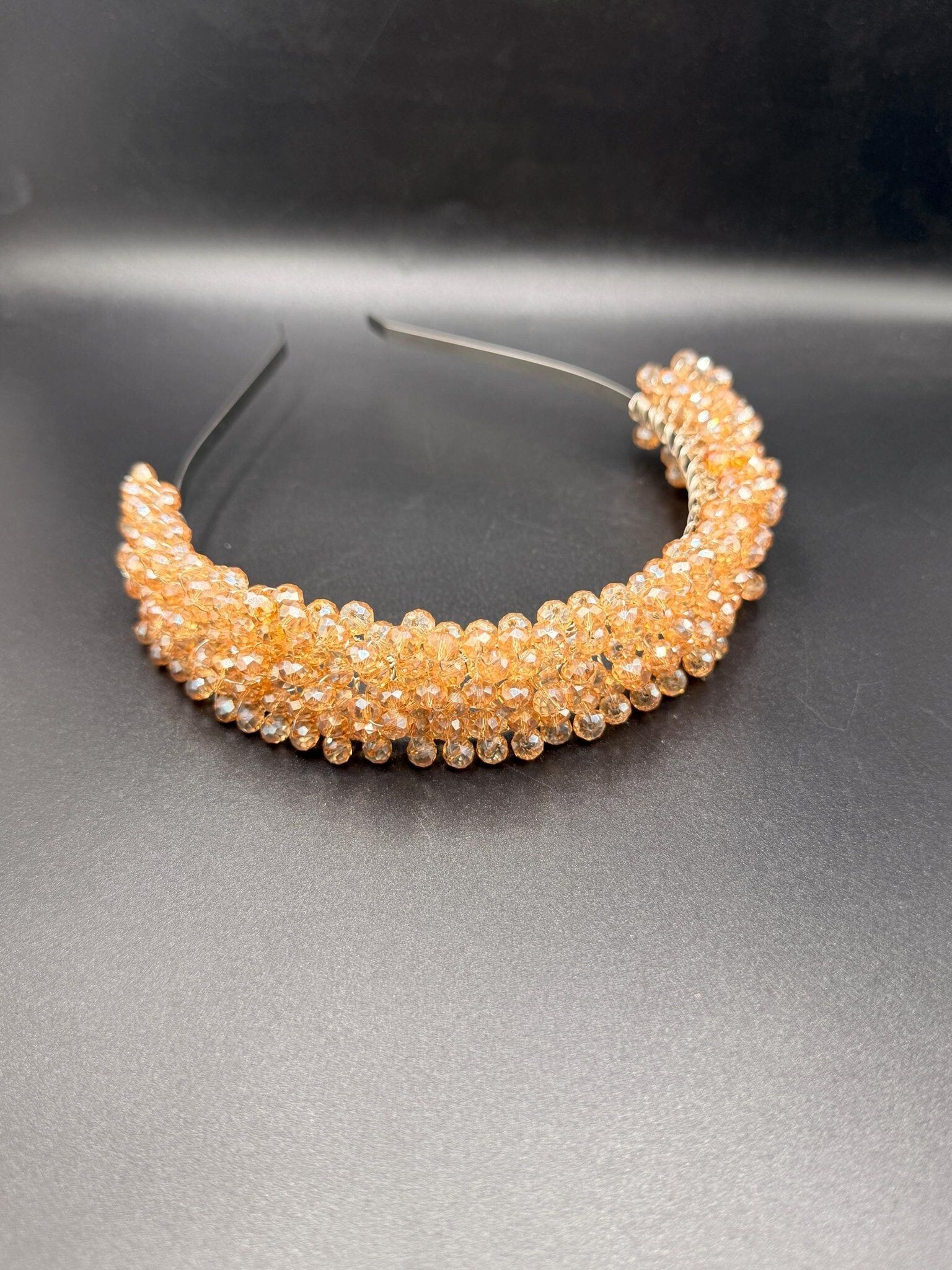 Champagner Kristall Tiara in Hellgold für Bräute