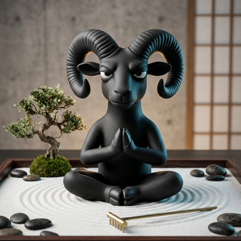 Grumpy Goat Figurine | Funny Zen Farm Animal Decor