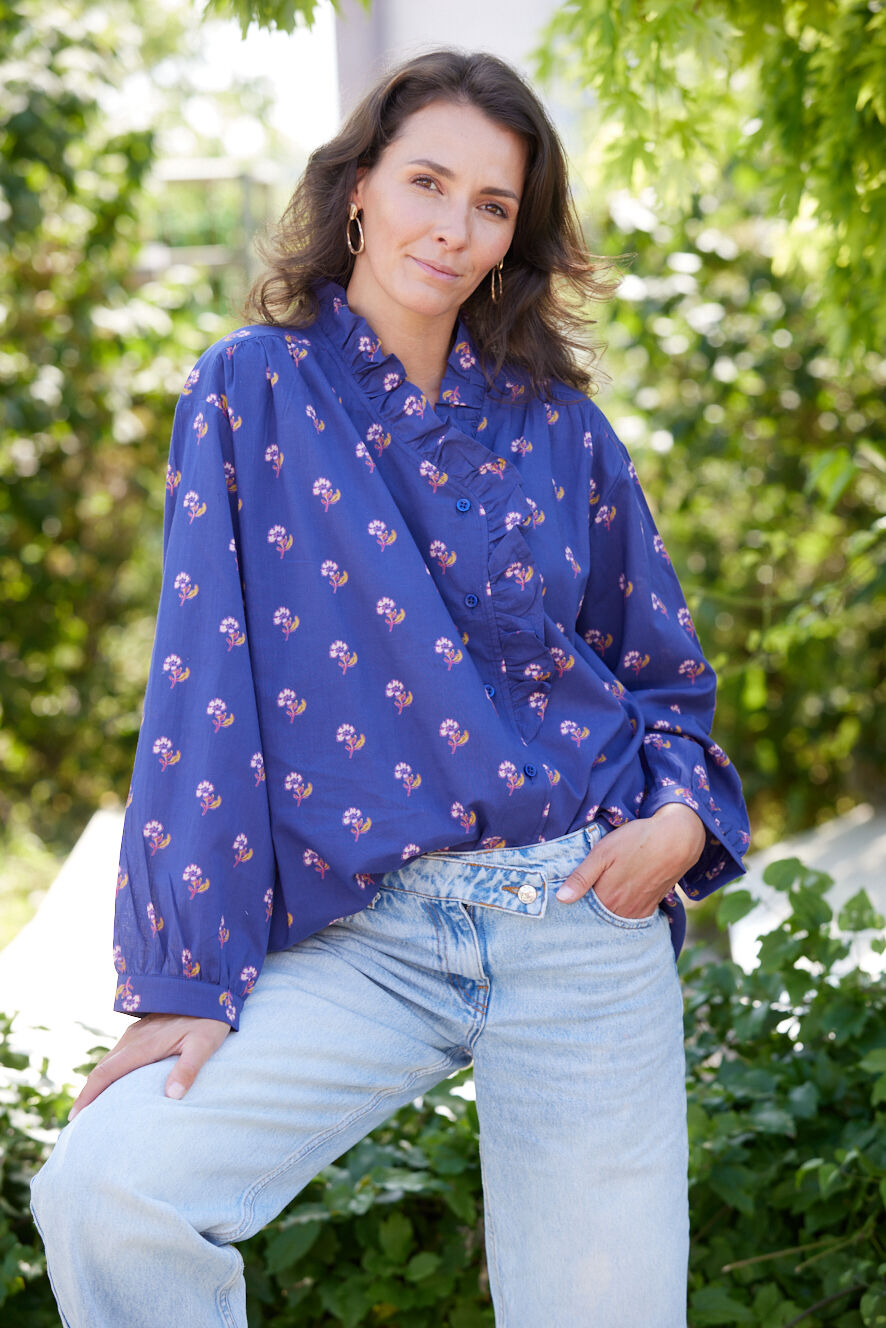 Yael blouse - Nur Navy blue - BIBA x BDJ
