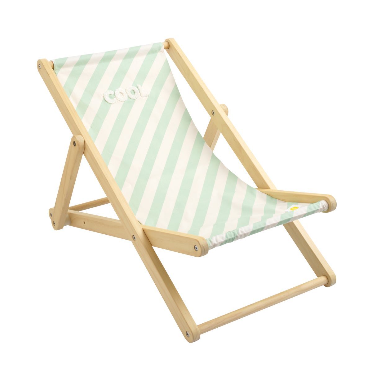 Children's deck chair in striped cotton canvas