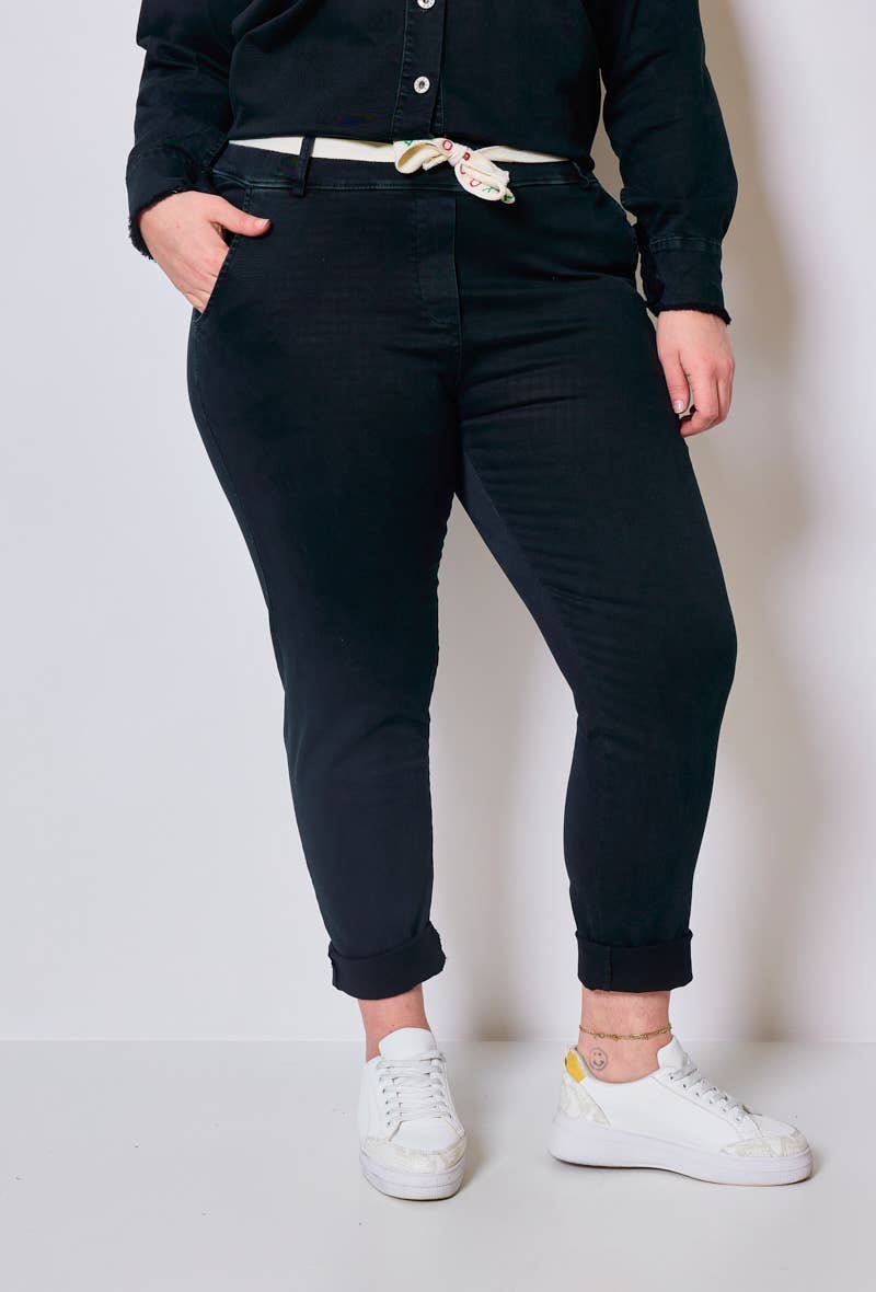 Plus Size Casual Pants with Belt