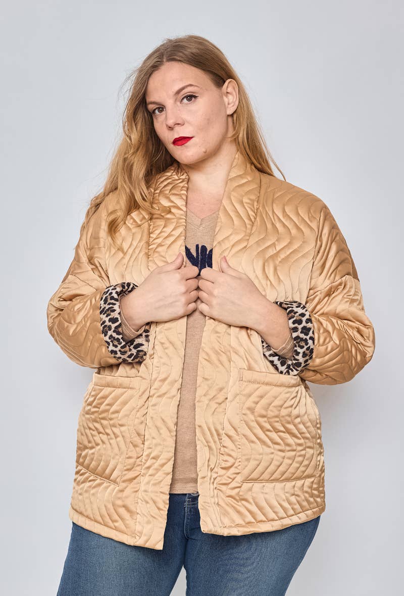 Plus Size Chic Quilted Jacket