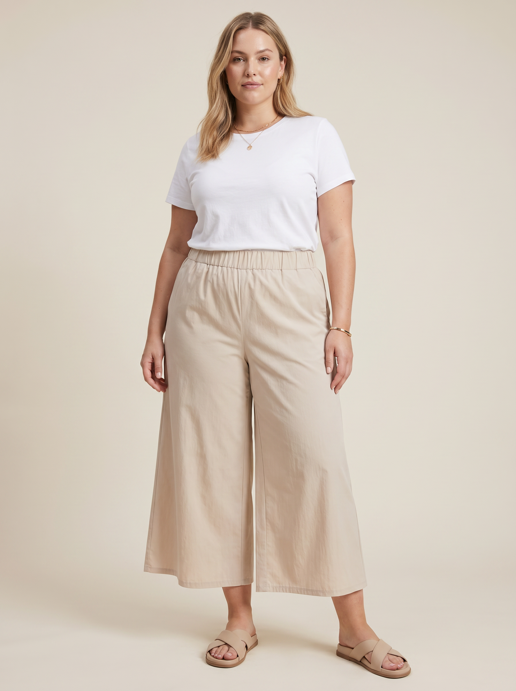 Plus size viscose summer trousers