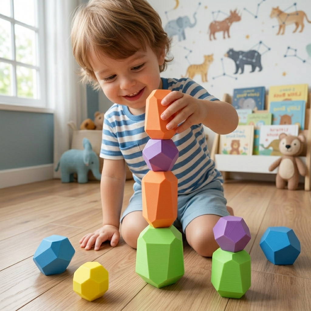 Pastel Balancing Stones | Montessori Stacking Learning Toy