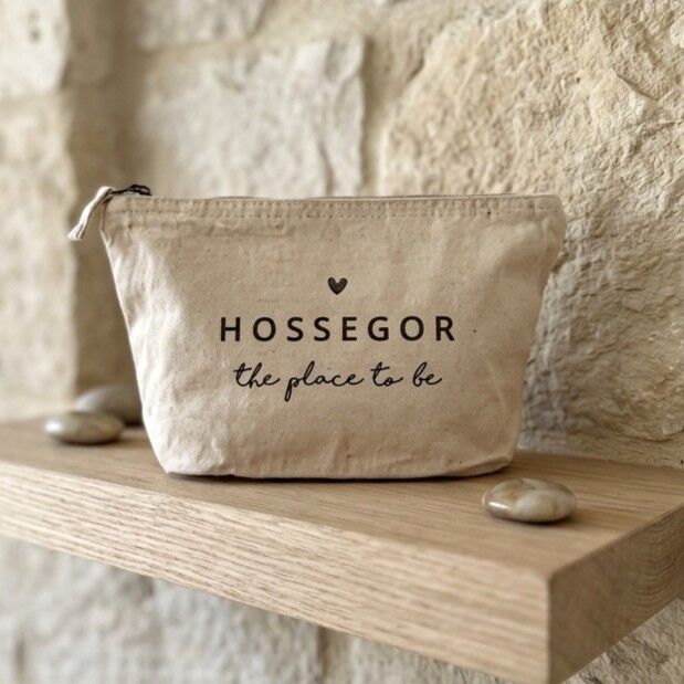 Customizable Vintage Pouch - Beige - "The Place to Be"