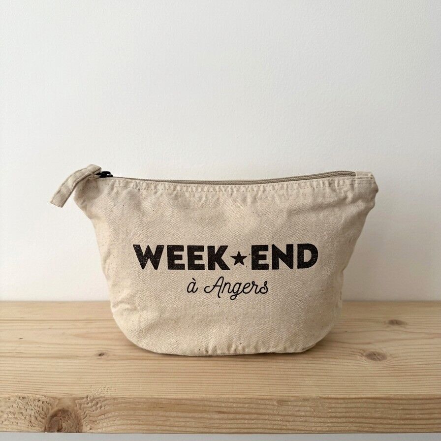 Customizable Vintage Pencil Case - Beige - "Weekend"