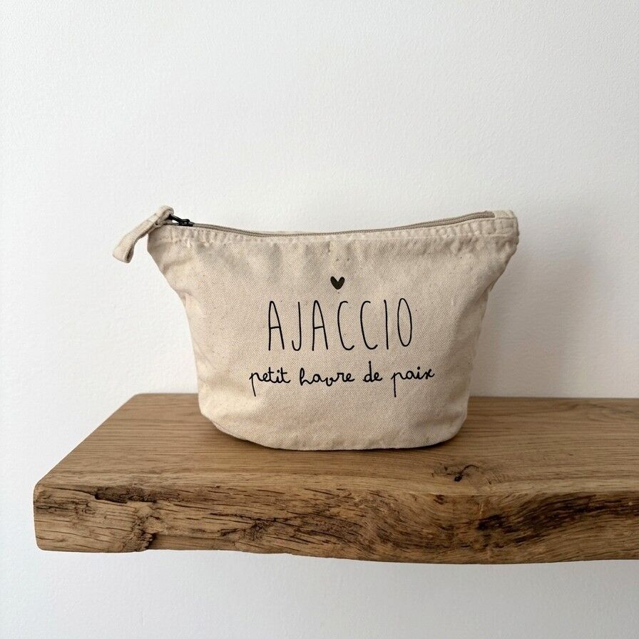 Customizable Vintage Pouch - Beige - "Haven of Peace"