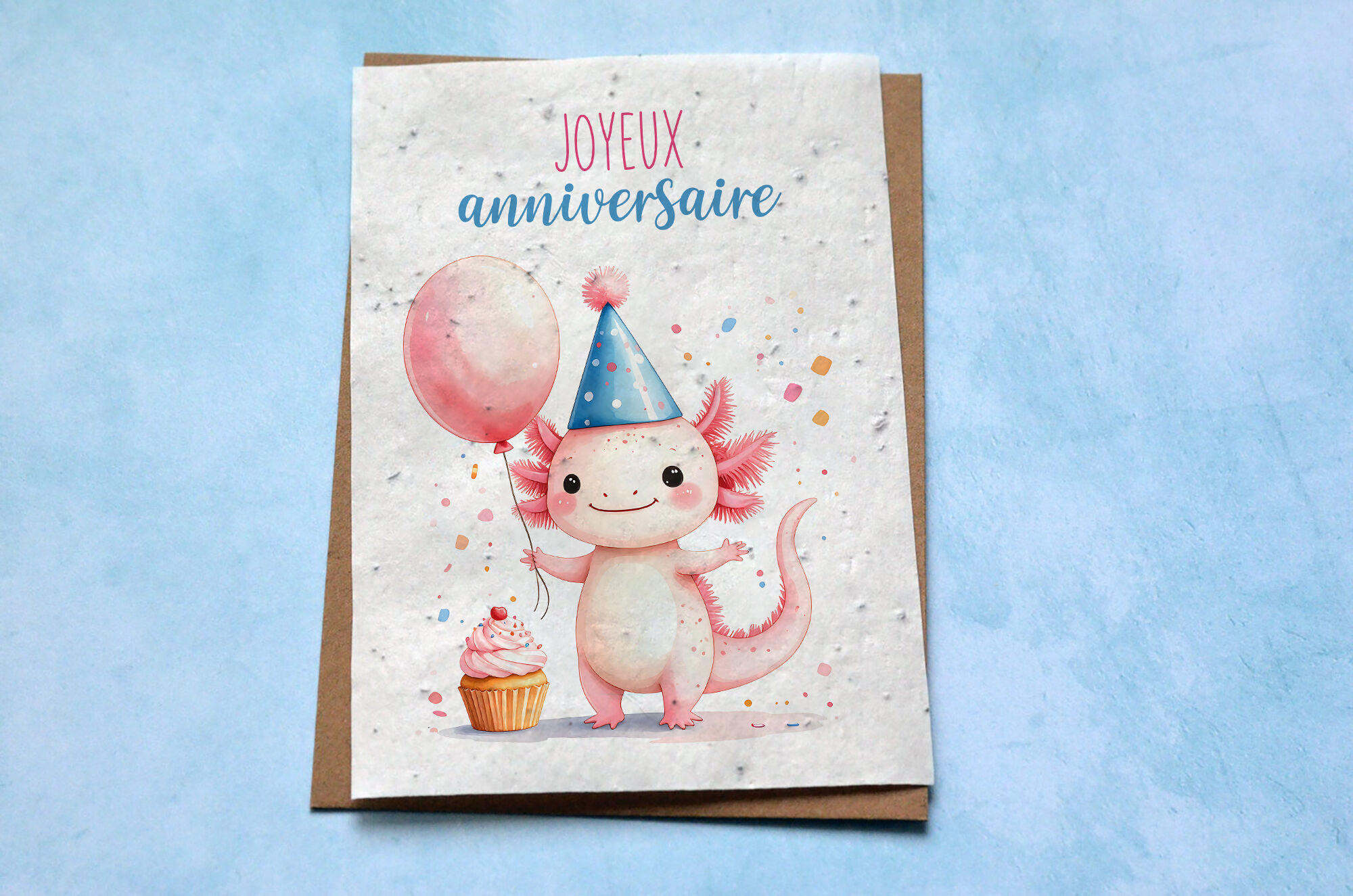 Plantable card Happy Birthday Axolotl
