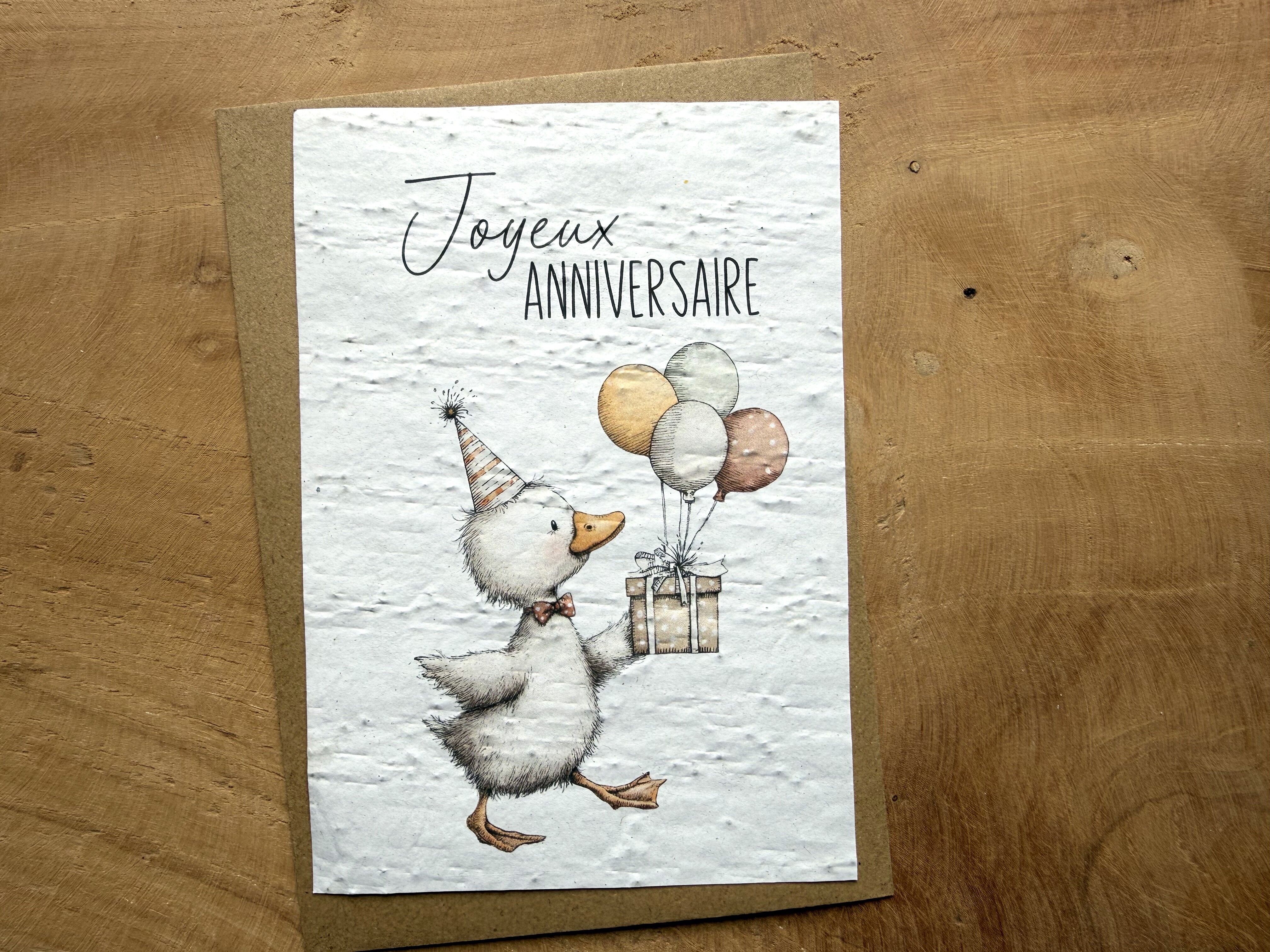 Plantable card Happy Birthday Duck