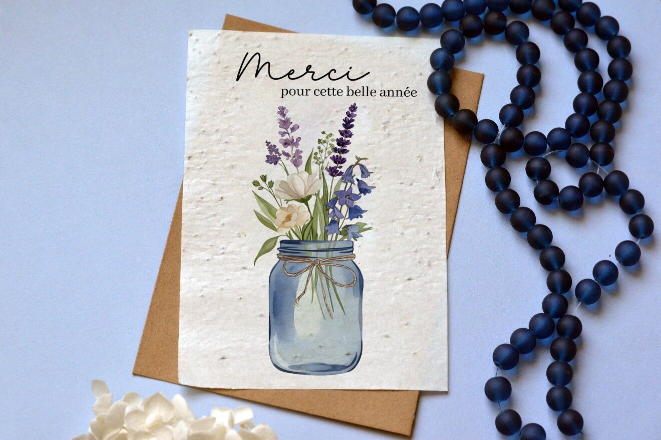 Plantable card Thank you for this wonderful year - purple