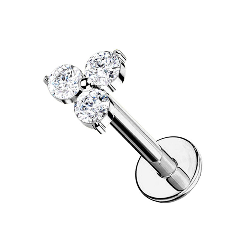 TRILOGY LABRET PIERCING WITH ZIRCONIA