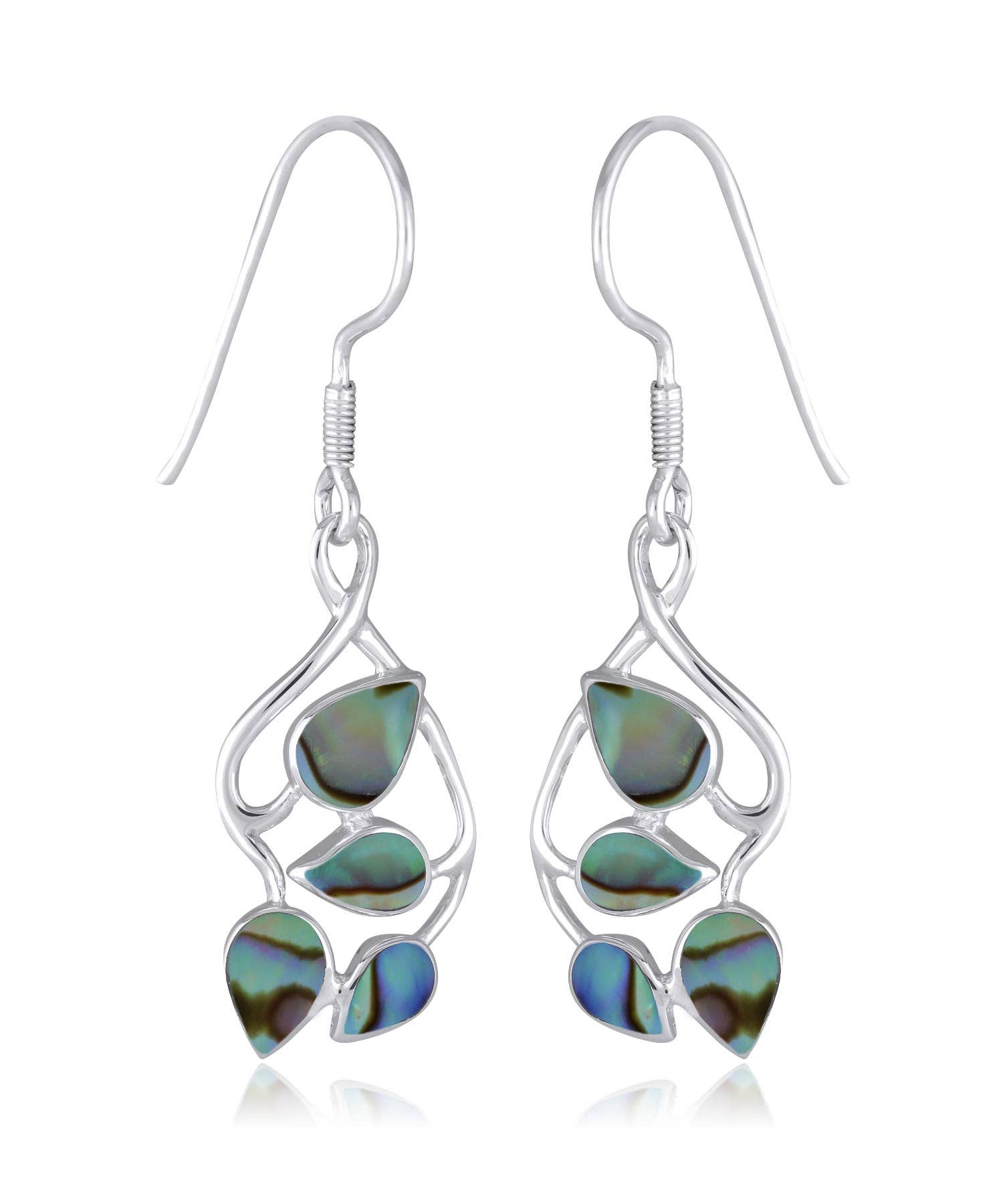 Boucles D'oreille Argent Feuillage Nacre - 45018