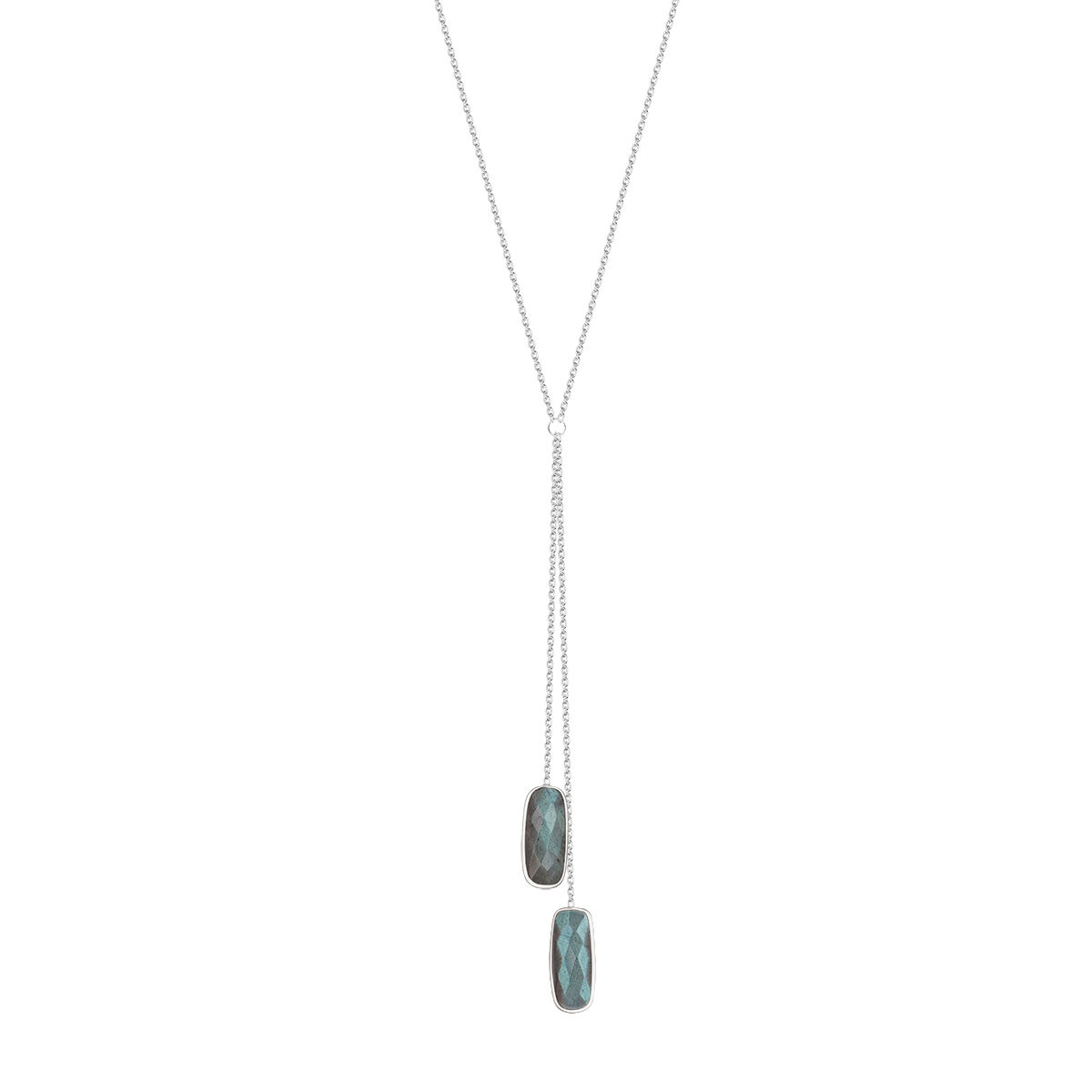 Collier Halima en Argent 925 | Labradorites Bleues Facettées