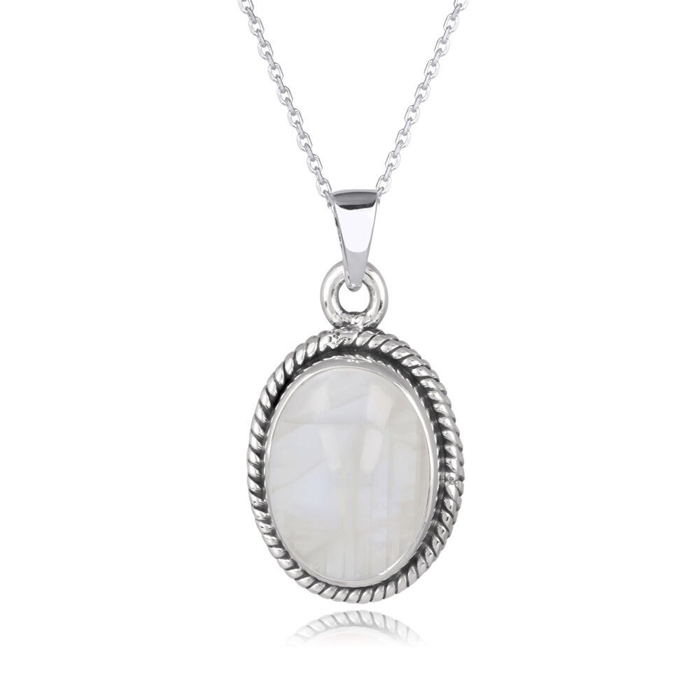 Pendentif en Pierre de Lune et Argent 925 - AURORA MOONSTONE