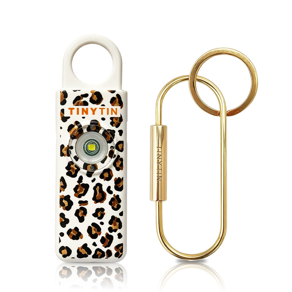 Allarme di sicurezza personale TinyTin Snow Leopard | Allarme di emergenza da 130 dB | Protezione elegante per la massima tranquillità quotidiana