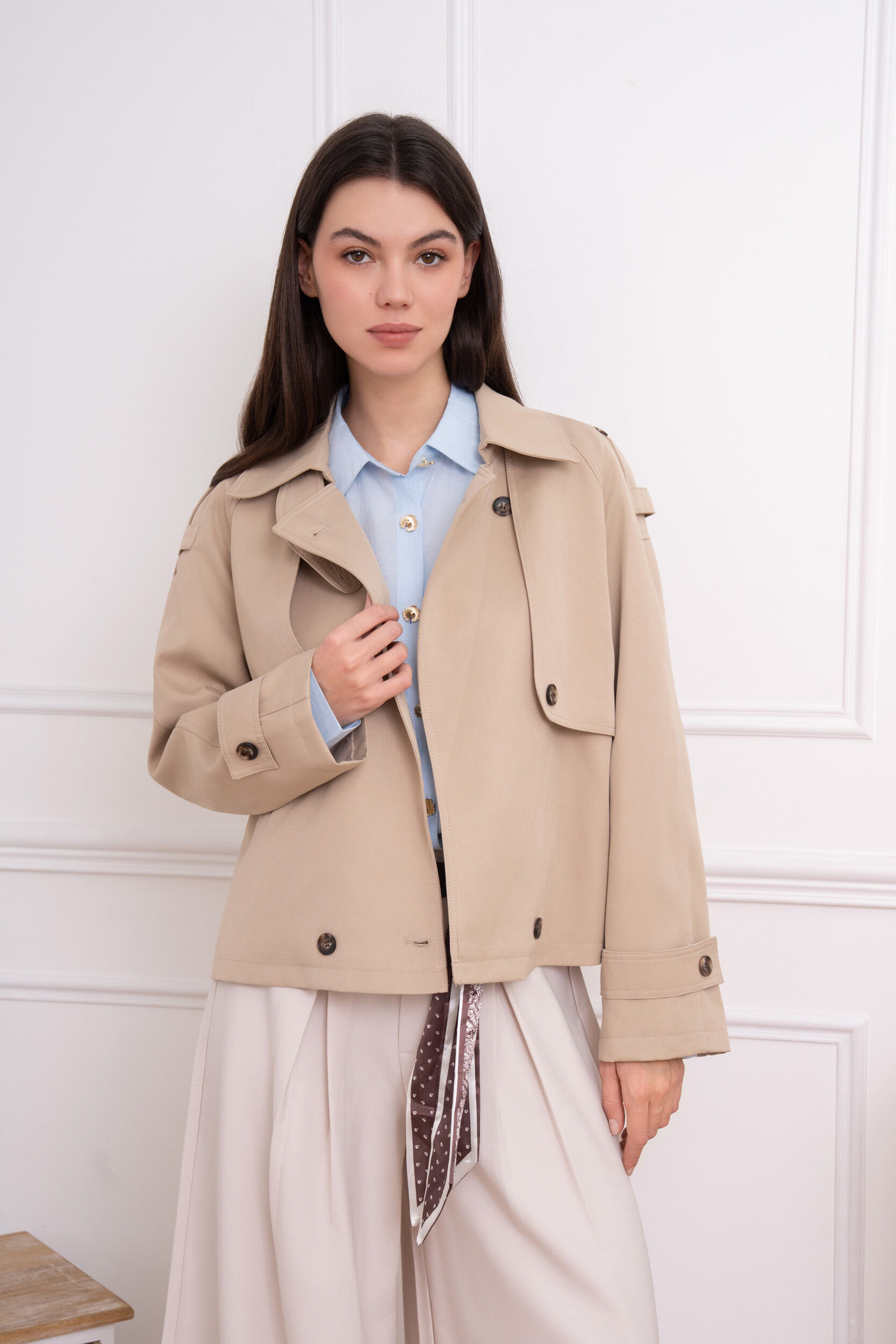 Short trench-style jacket