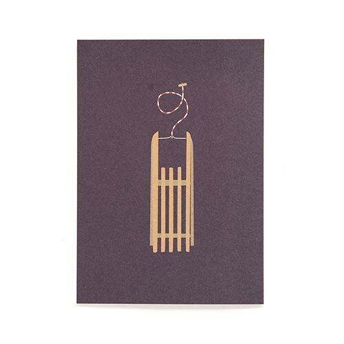 Postkarte Schlitten