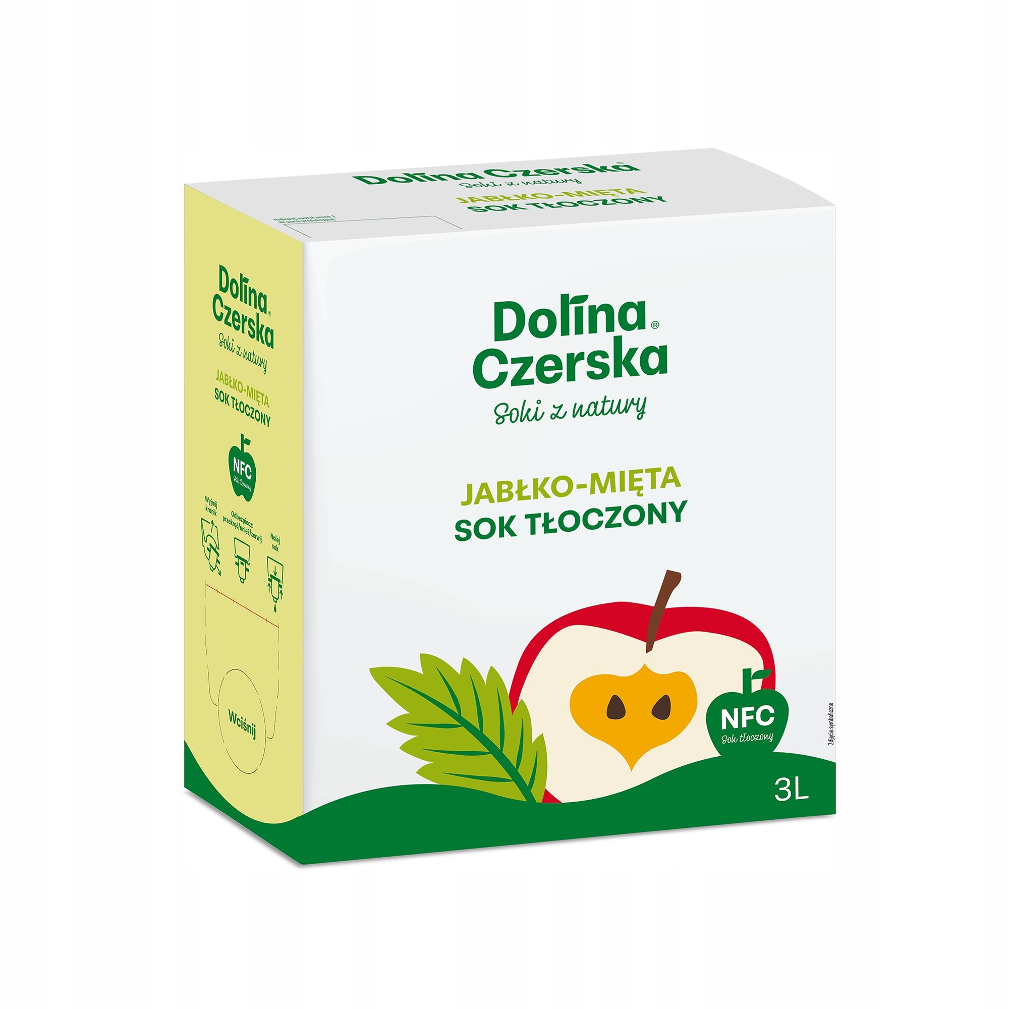 Jus de pomme et menthe NFC 100 % – Pressé à froid, 3 L