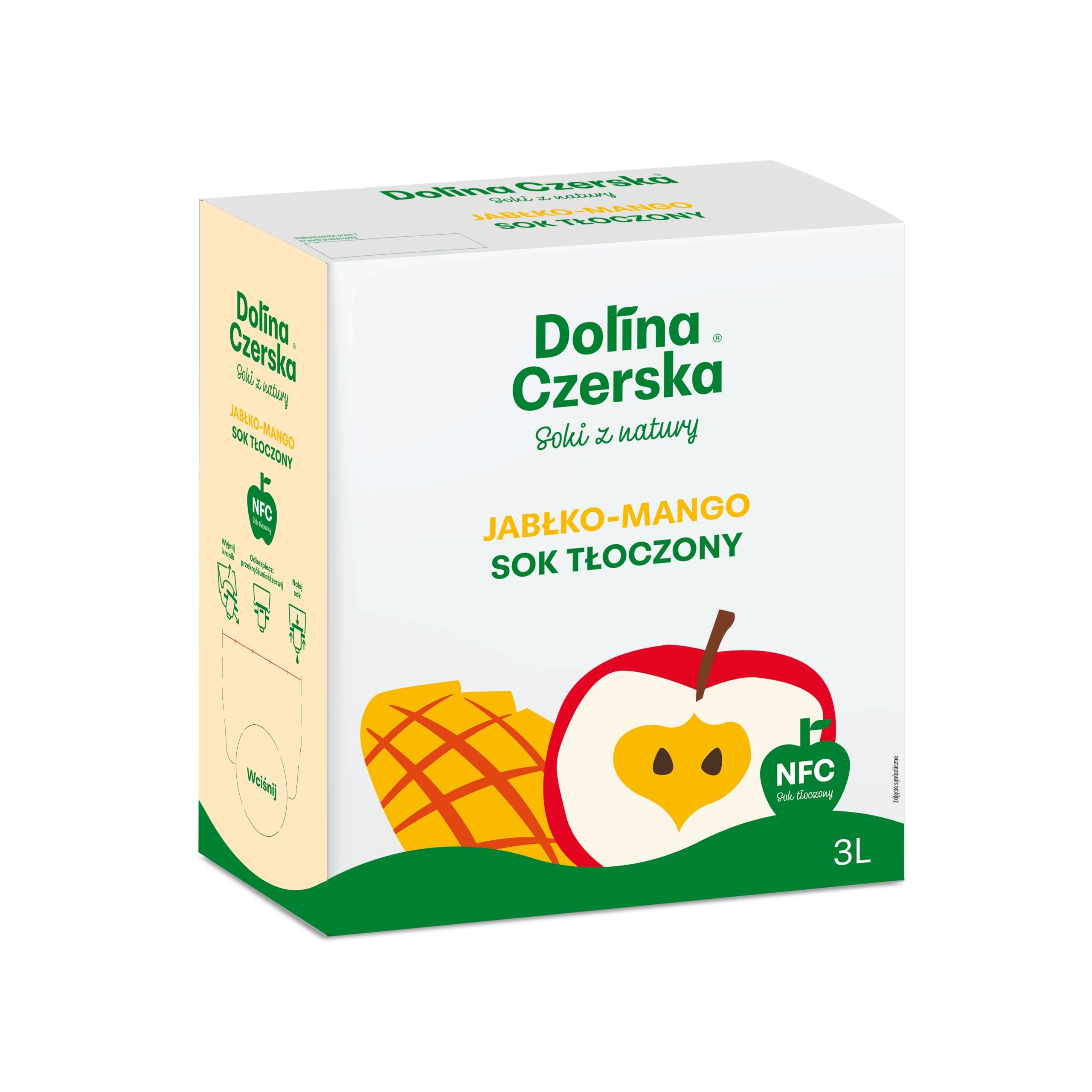 Jus de pomme et de mangue NFC 100 % – Pressé à froid, 3 L