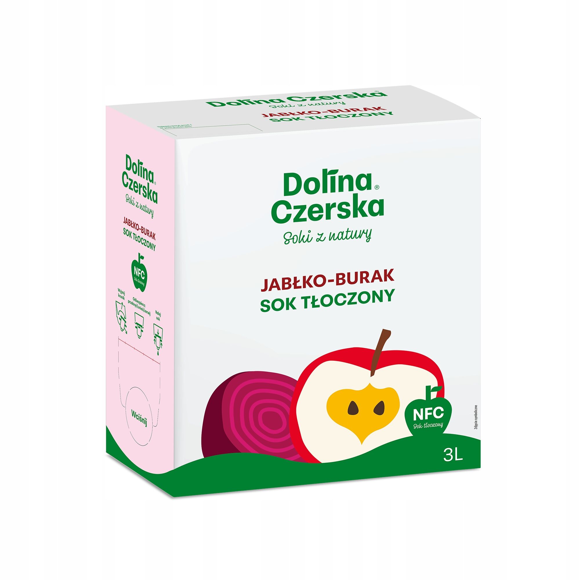 Jus de pomme et de betterave NFC 100 % – Pressé à froid, 3 L