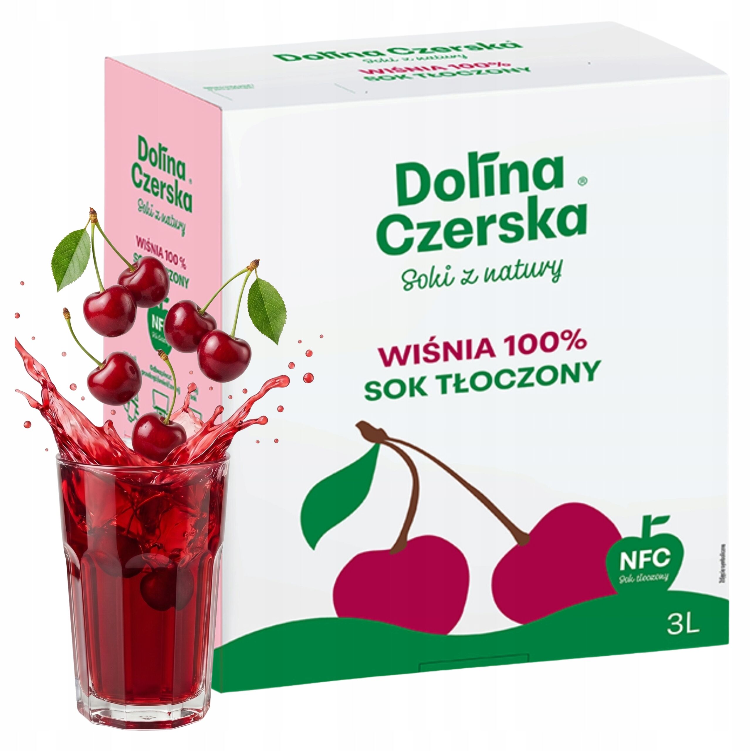Jus de cerise NFC 100 % – Pressé à froid, non à base de concentré, 3 L (Dolina Czerska)