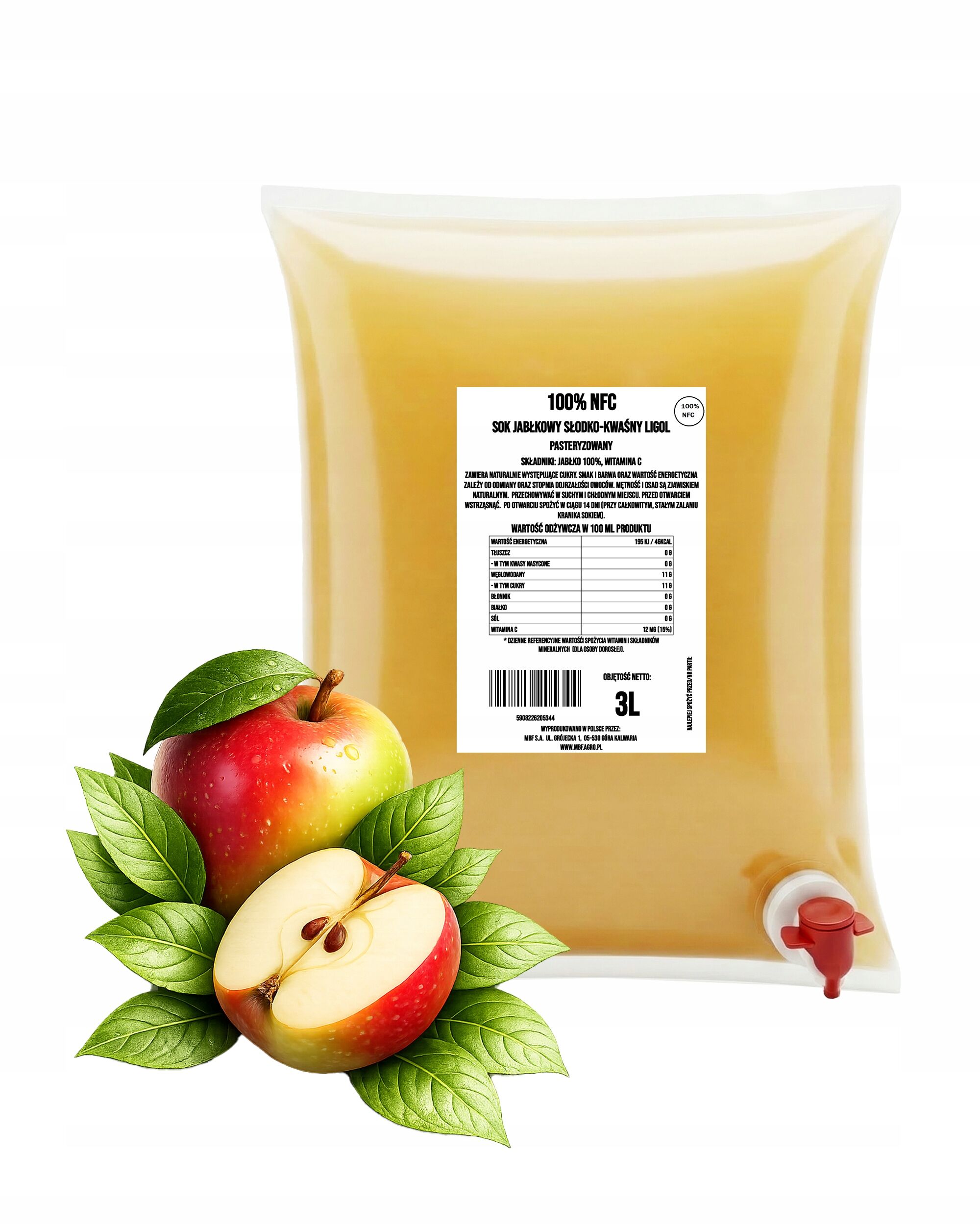 Jus de pomme NFC 100% 'Ligol' – Aigre-doux, pressé à froid, 3L (Pure Press)