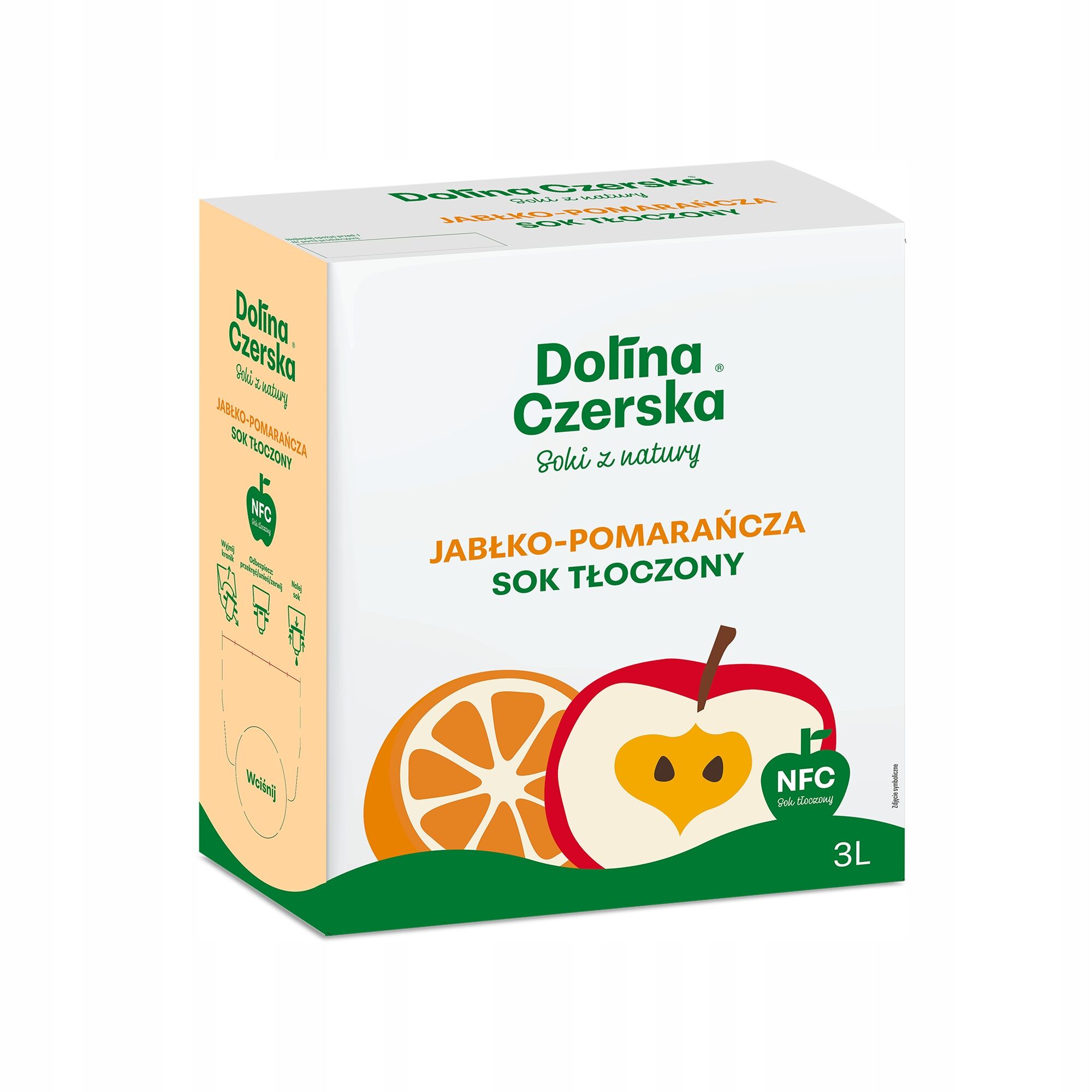 Jus de pomme et d'orange NFC 100% (50/50) – Pressé à froid, 3L (Dolina Czerska)