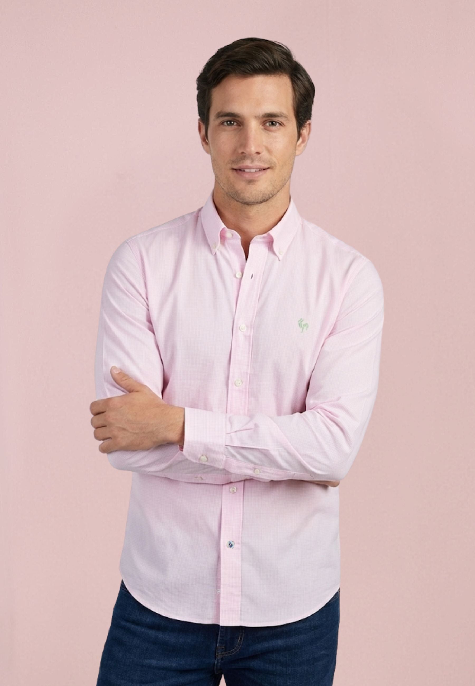 Camisa mini vichy rosa