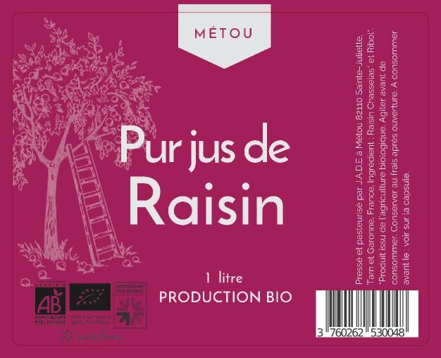 Pur Jus Raisin 1L Bio Gamme Authentique