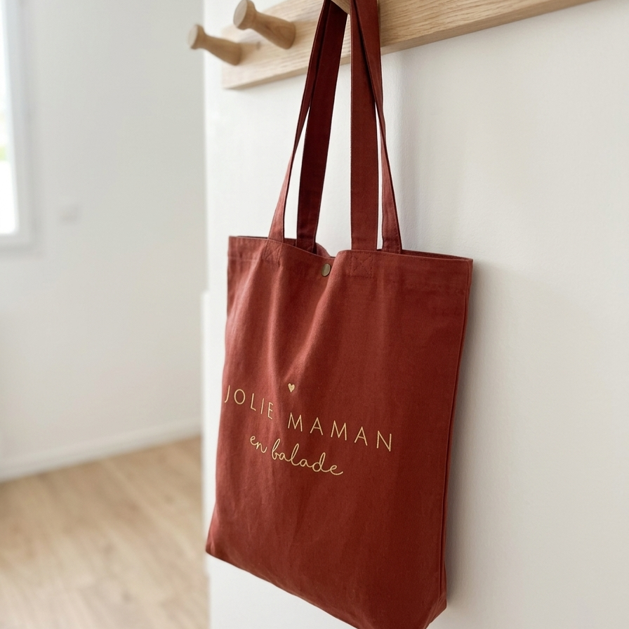 Tote Bag "Pretty Mom on a Stroll" - 4 colors to choose from