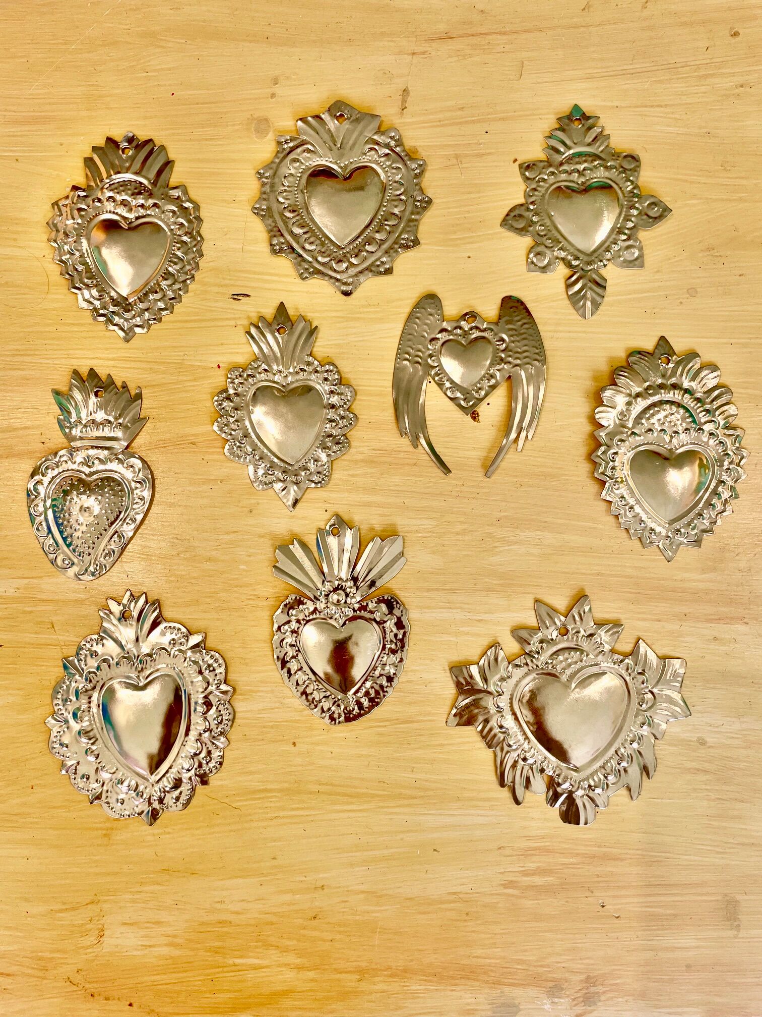 Silver ex-voto hearts - Authentic handcrafted decoration