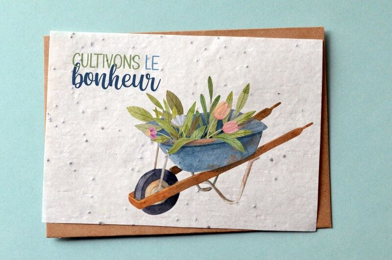 Plantable card Let's cultivate happiness