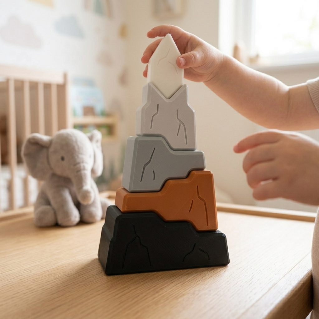 Stacking Mountain Toy | Montessori Learning Activity