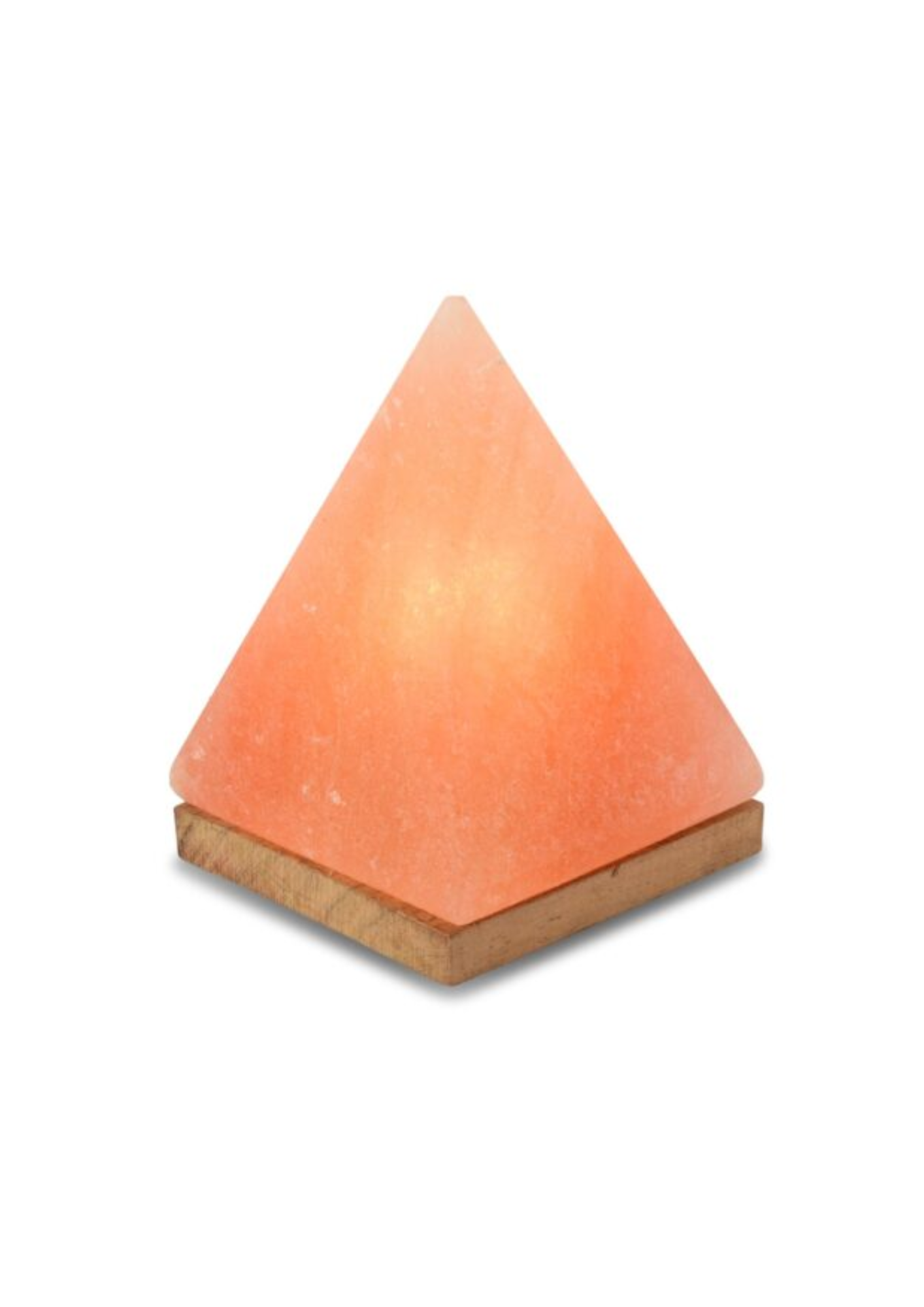 Himalaya Salt Dreams Salt Lamp, Pyramid with Wooden Base, 45064, Orange, 12.5 x 12 x 17.5 cm