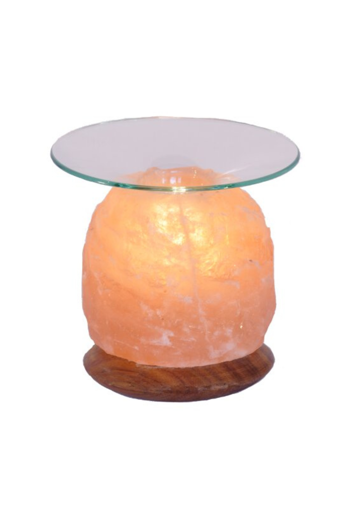 Himalaya Salt Dreams Aroma Lamp Nature with Wooden Base, 45224, approx. 13 cm high