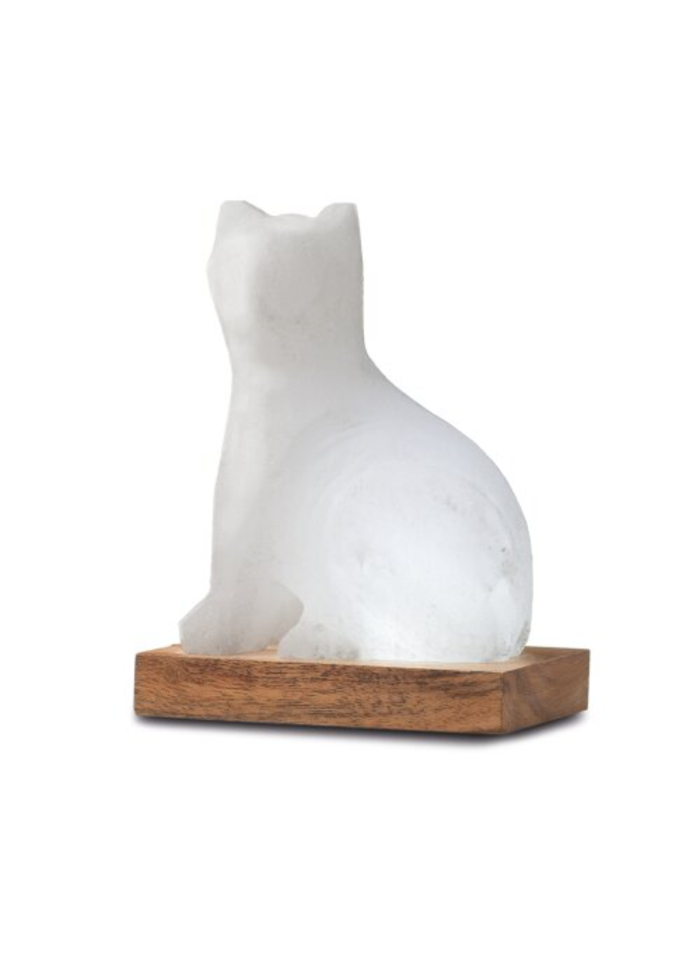 Himalaya Salt Dreams, USB Salt Lamp Cat, White Line, with Wooden Base, 42071, 13cm high